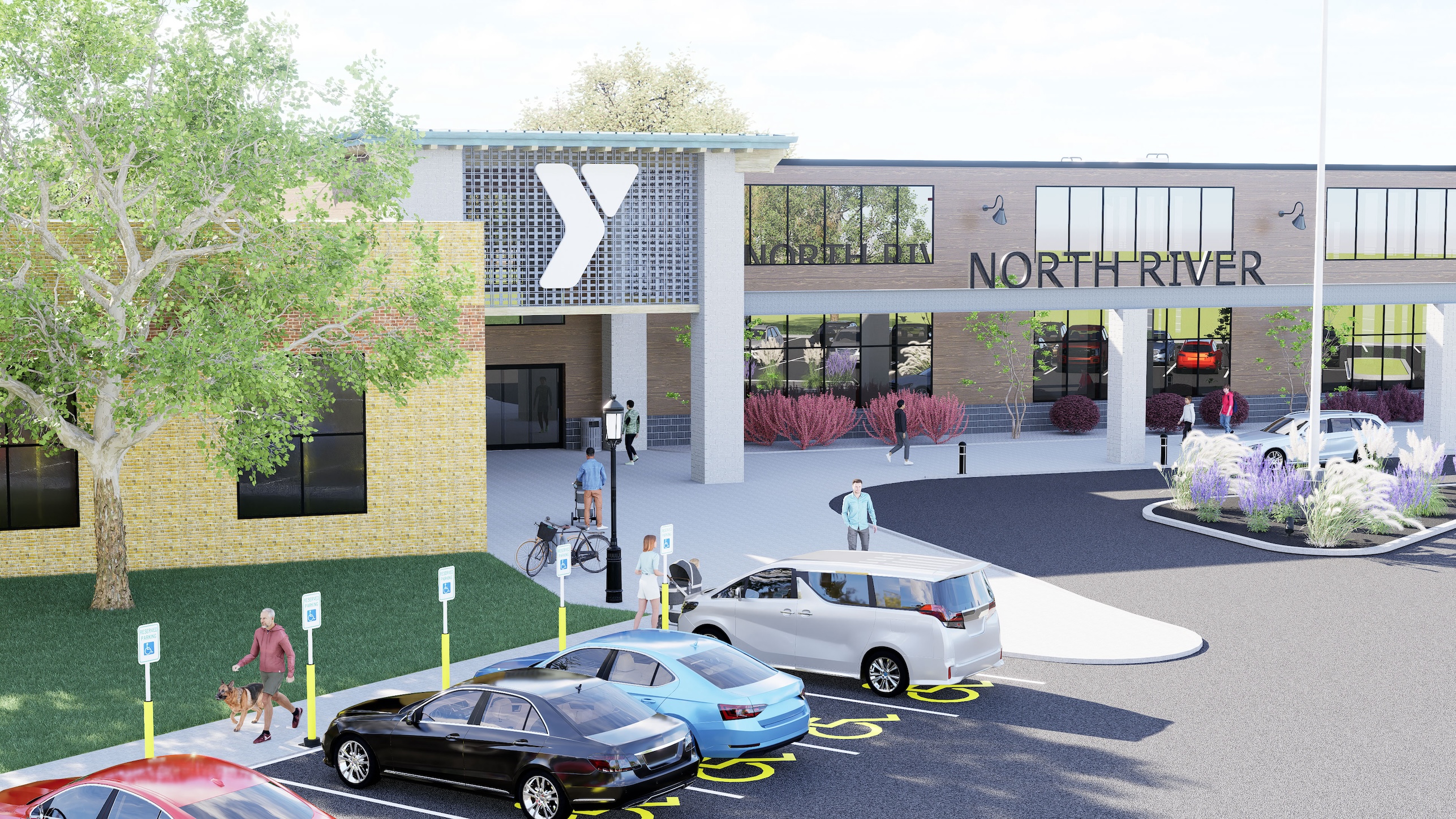 North River exterior rendering front entrance
